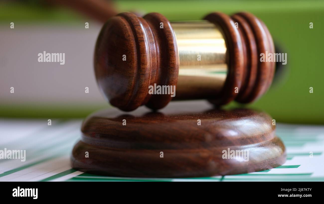 Serie di decisioni generali nei procedimenti giudiziari o nei procedimenti ufficiali di vendita obribesf Foto Stock