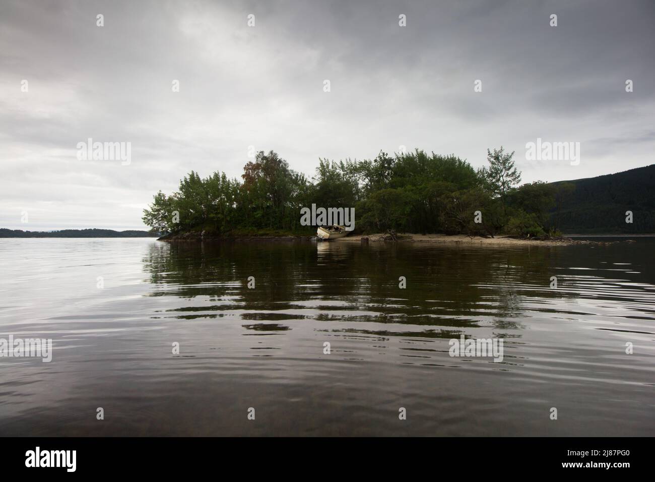 Kayak nel lago scozzese Lomond Foto Stock