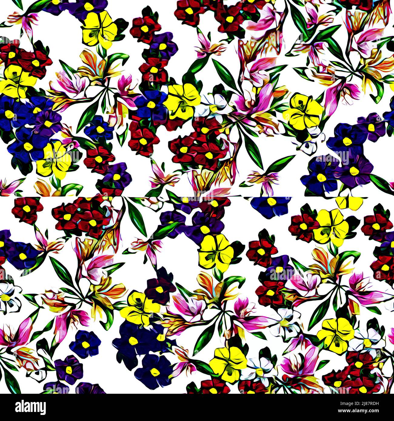 Tessuti e motivi per carta da parati. Un'illustrazione digitale stampabile.  Stampe floreali Foto stock - Alamy