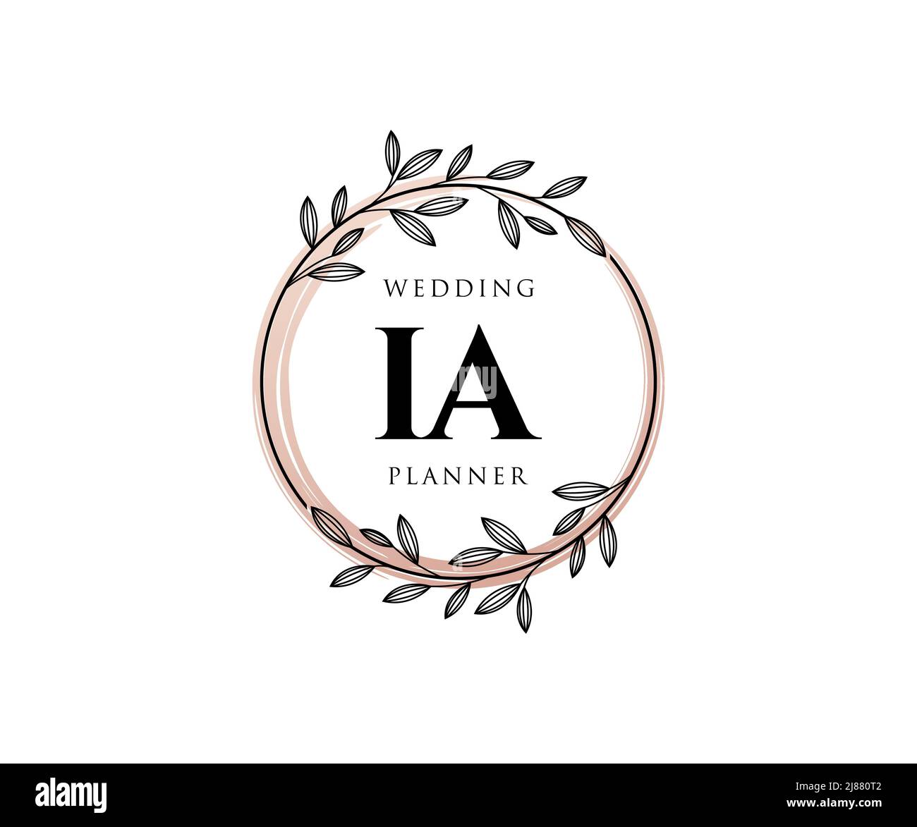 Ia iniziali lettera matrimonio monogramma collezione loghi, disegnati a mano moderno minimalista e modelli floreali per carte di invito, Salva la data, elegante Illustrazione Vettoriale