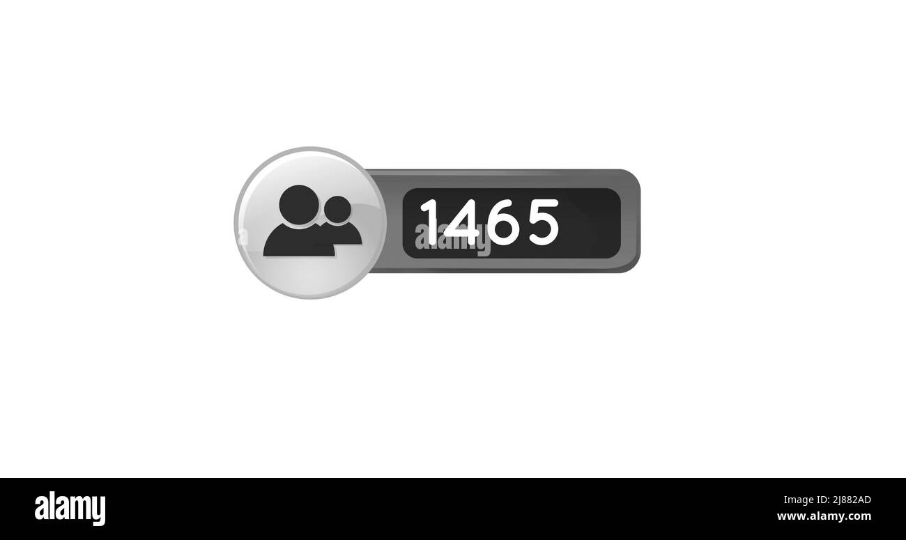 Conteggio dei numeri con un'icona seguicamma 4K Foto Stock