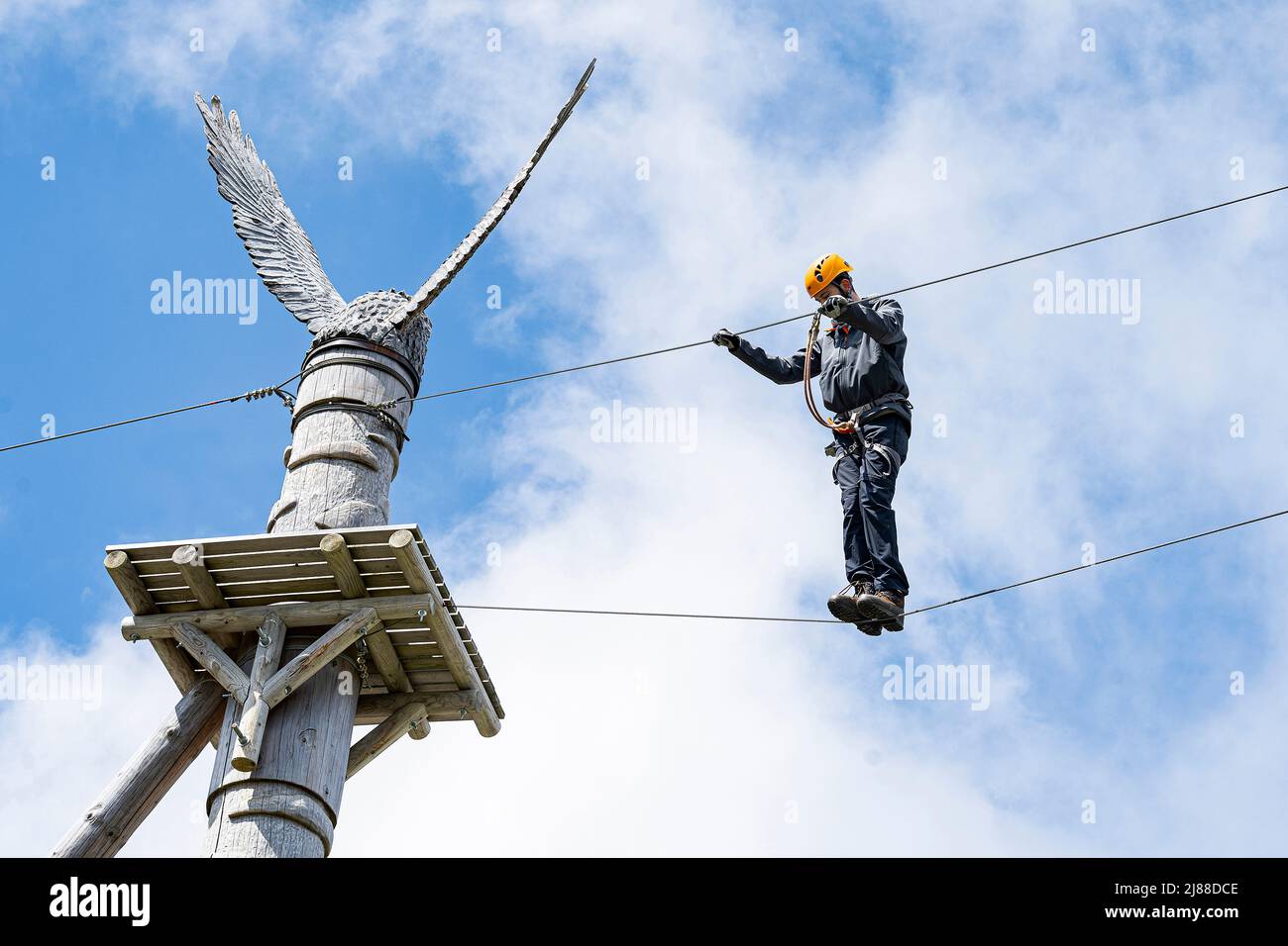 Parco di arrampicata a Fräkmüntegg, vicino alla città di Lucerna, Svizzera Foto Stock