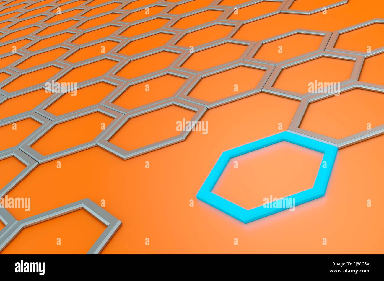 Base combinata tecnologica arancione, rendering 3D Foto Stock