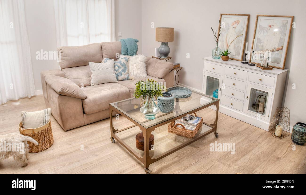 Accogliente soggiorno. Decorazione interna. Foto Stock