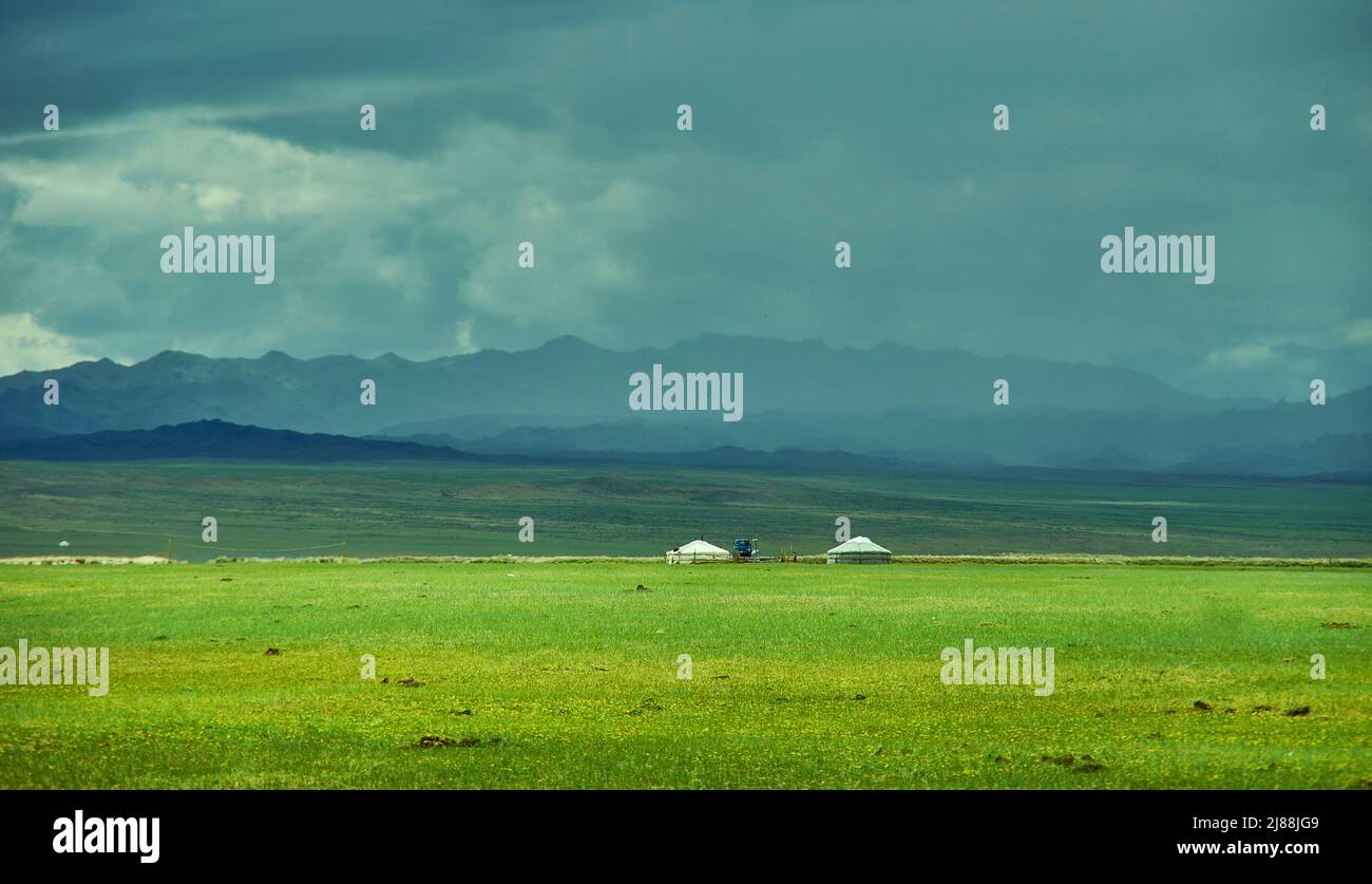 Sands Mongol Els, mongolo yurt in Mongolia Foto Stock