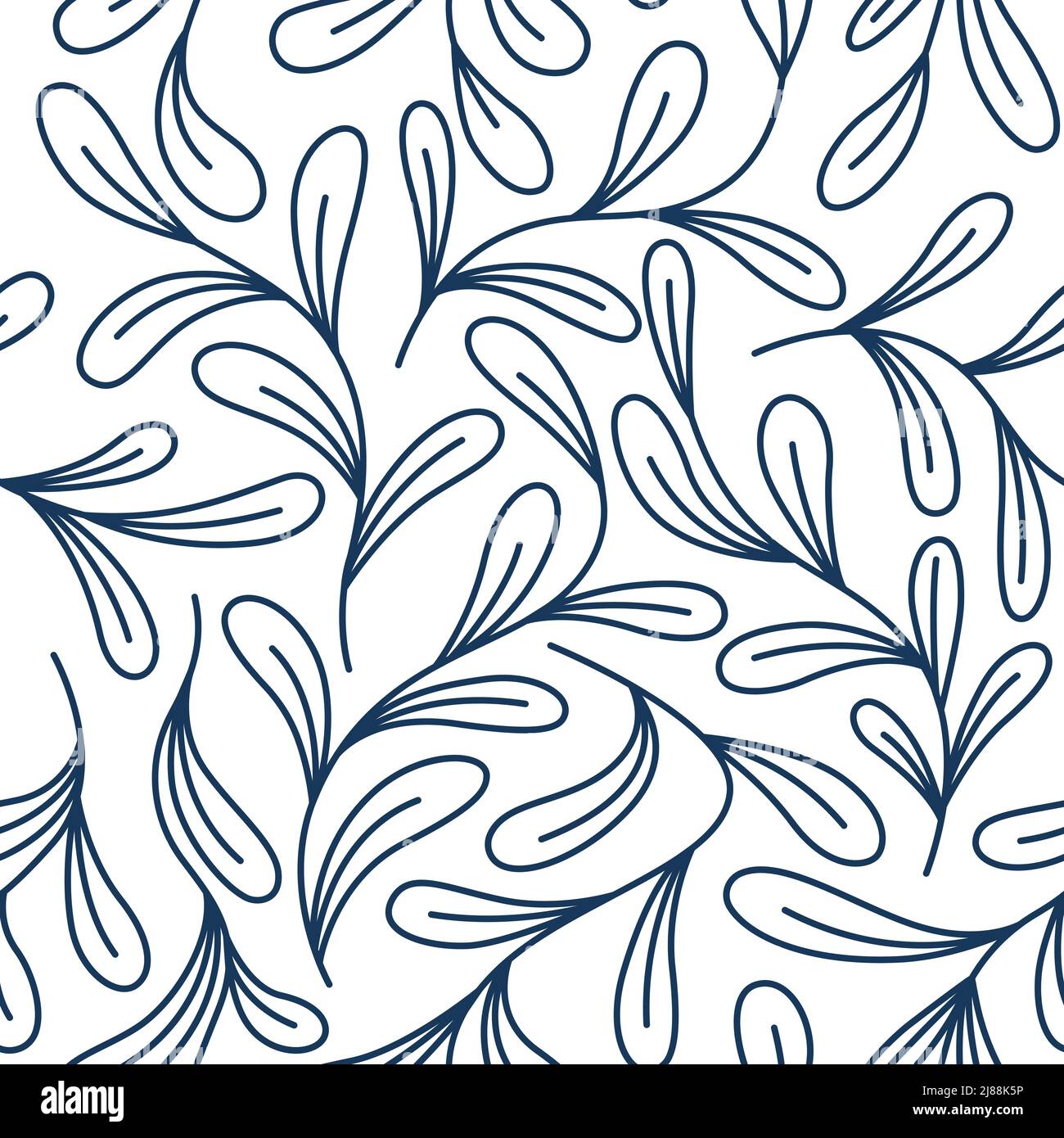 Ramo astratto con disegno vettoriale di campitura senza giunture con stile di linea delle lamelle Illustrazione Vettoriale