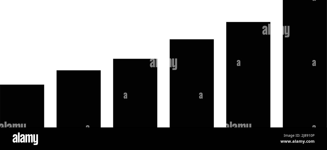 Icona di silhouette con grafico a barre. Icona onda radio. Vettore modificabile. Illustrazione Vettoriale