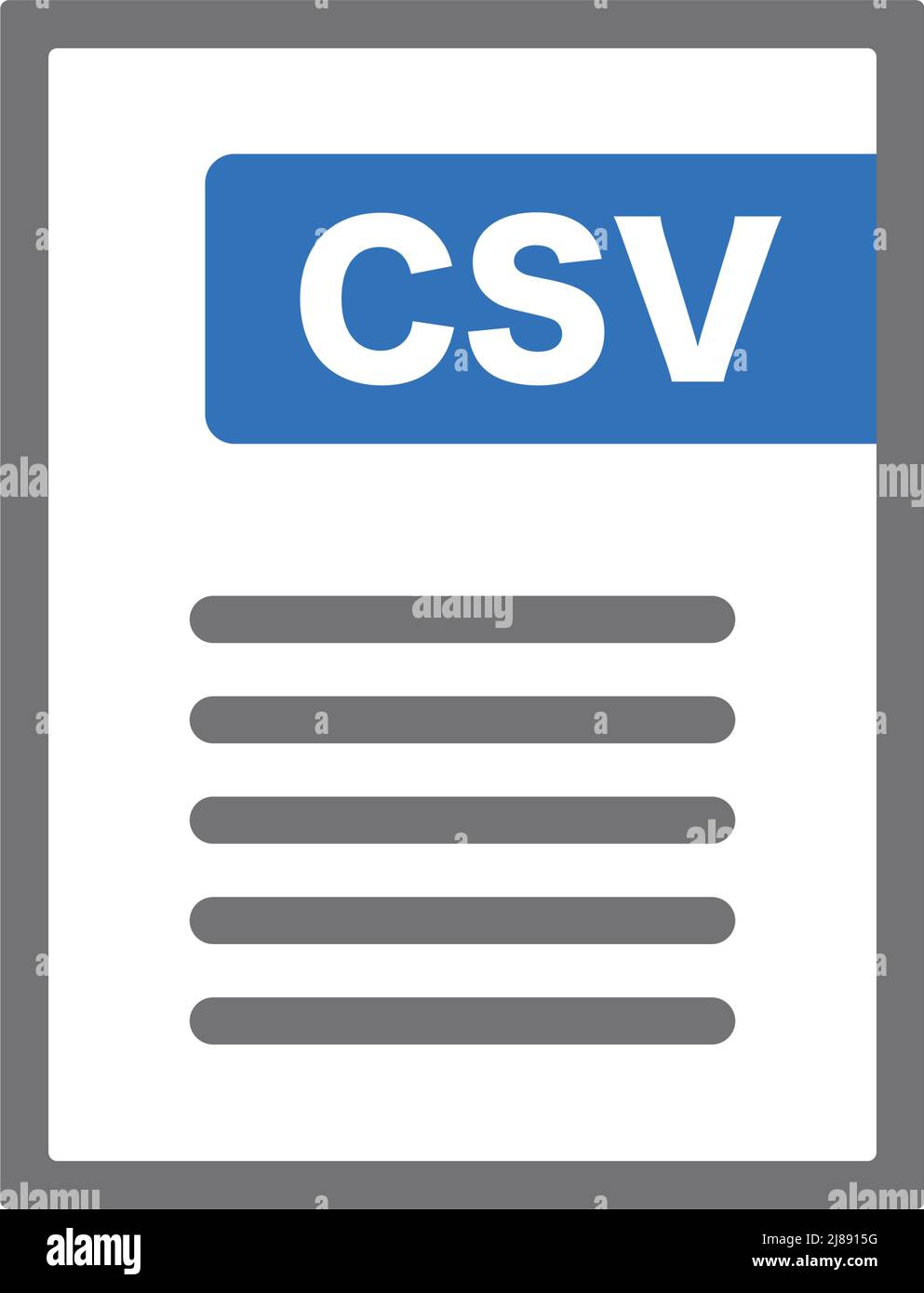 Icona file CSV. CSV utilizzato per l'esportazione e l'importazione. Vettore. Vettore modificabile. Illustrazione Vettoriale