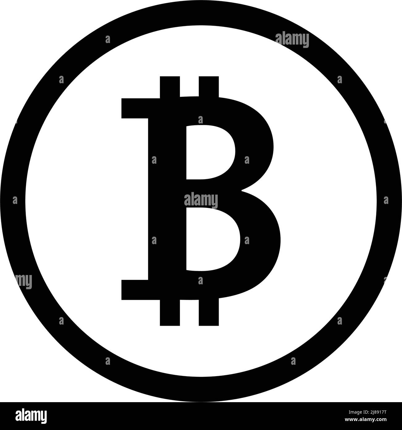 Una semplice icona bitcoin. Vettore modificabile. Illustrazione Vettoriale