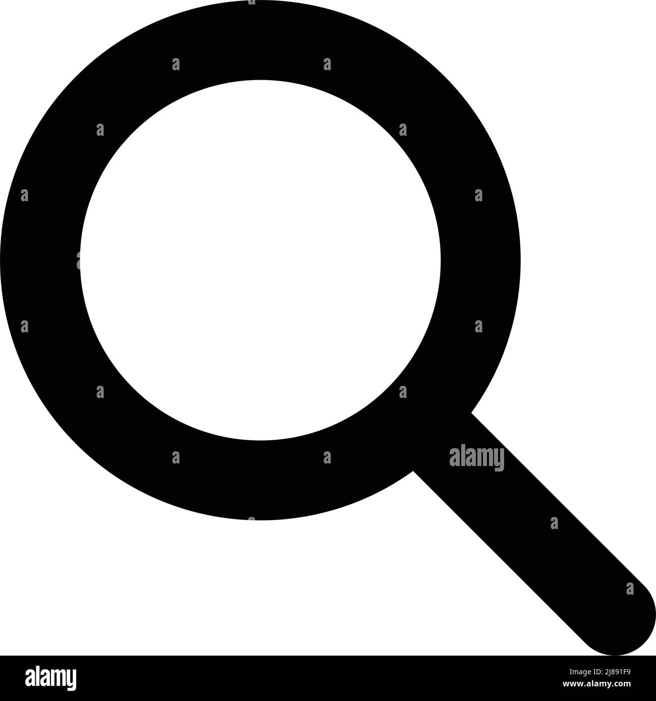 Semplice icona con lente di ingrandimento. Vettore modificabile. Illustrazione Vettoriale