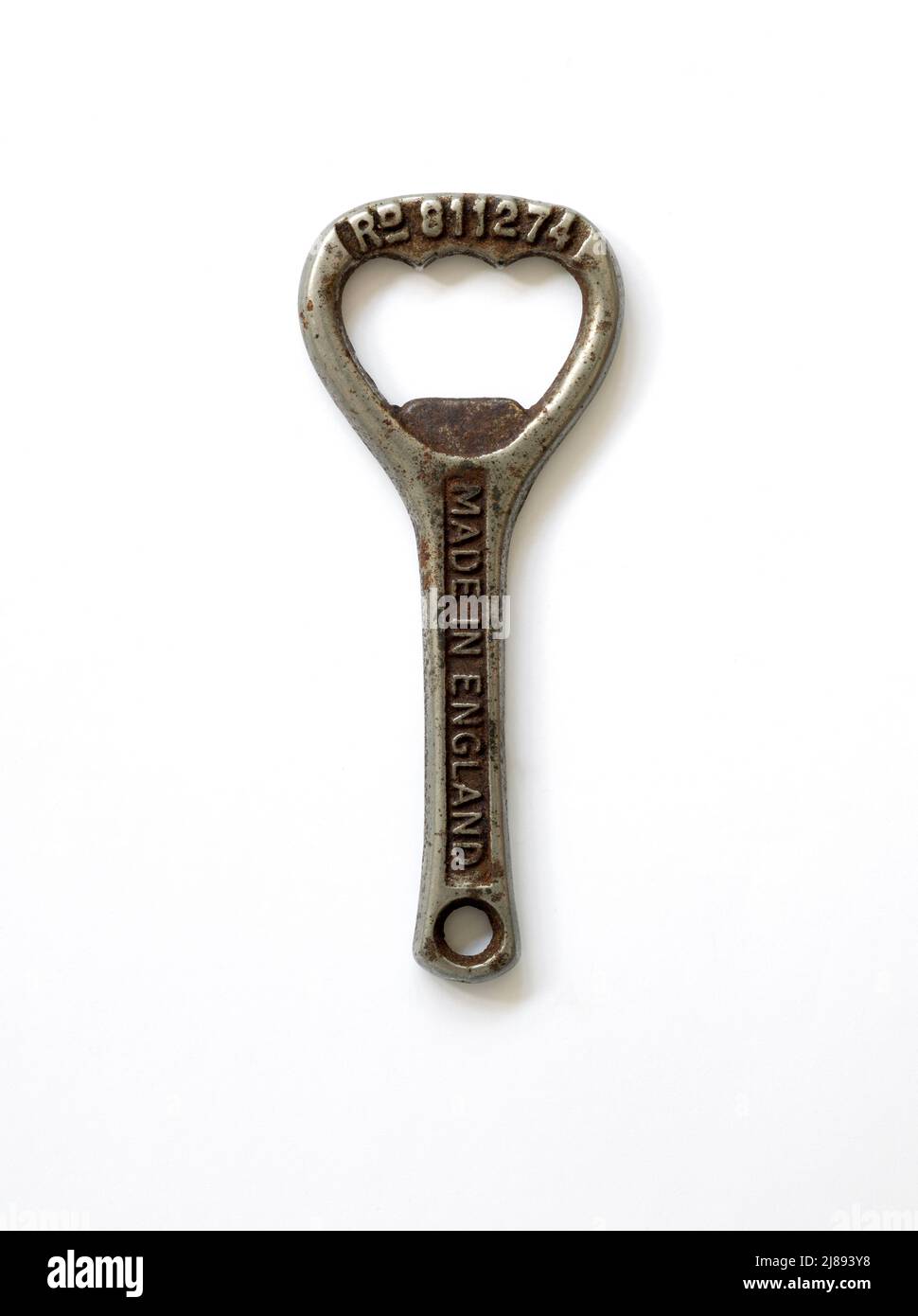 Vecchio apribottiglie - prodotto in Inghilterra Foto Stock