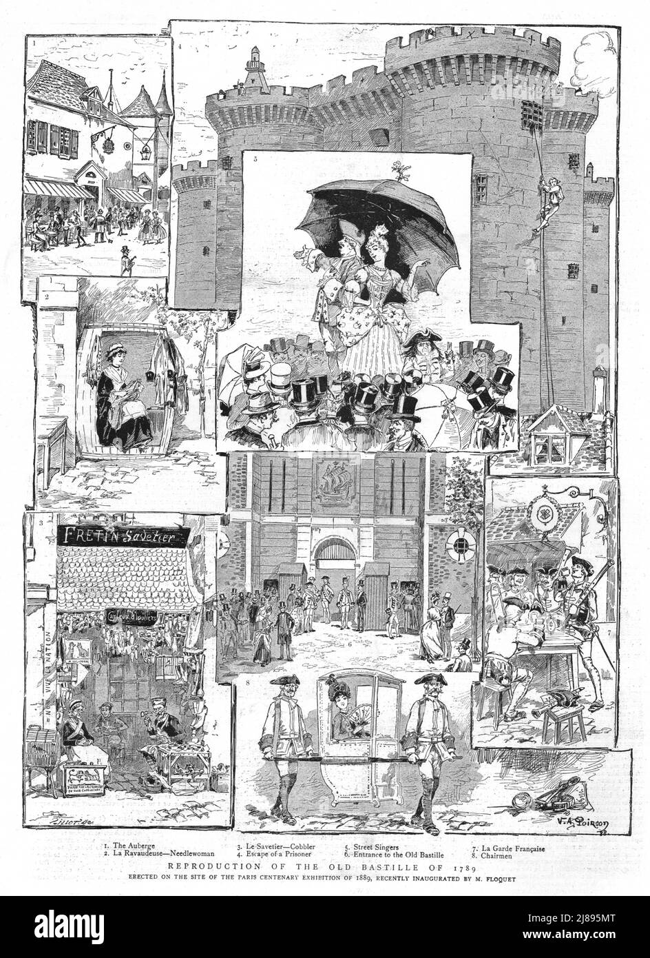 ''riproduzione della Bastiglia Vecchia del 1789', 1888. Da, 'il grafico. Un quotidiano settimanale illustrato Volume38. Da luglio a dicembre, 1888'. Foto Stock