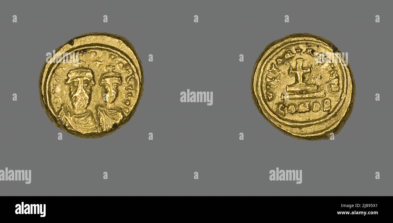 Solidus (Coin) di Costani II e Costantino IV, 659-668. Foto Stock