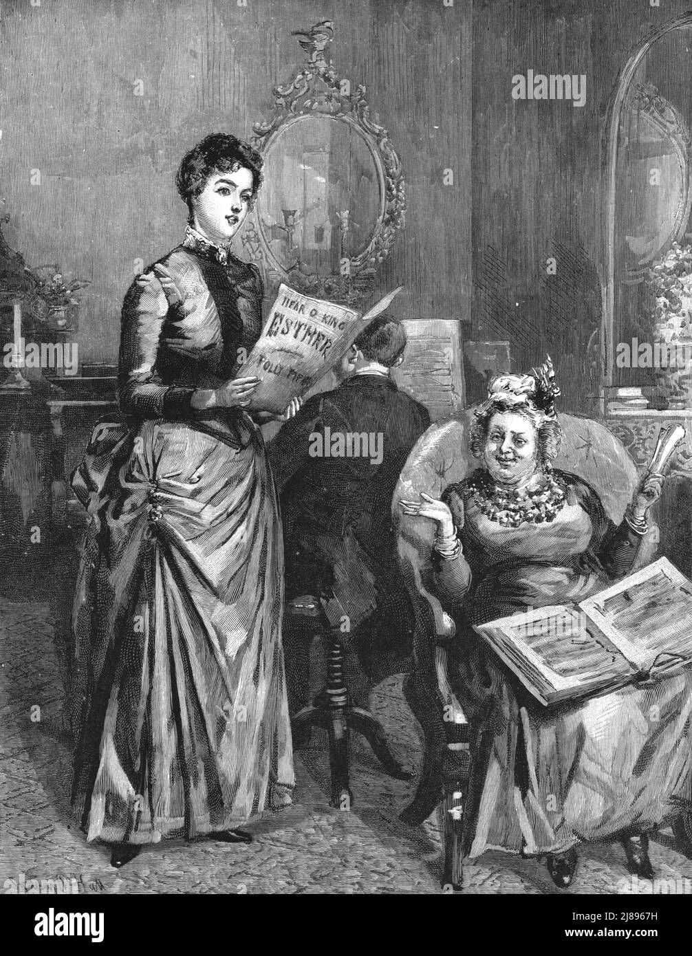 ''quell'infelice matrimonio, di Francis Eleanor Trollope, poi Clara elevò la sua voce pura e chiara, e cantò.', 1888. Da, 'il grafico. Un giornale settimanale illustrato Volume 38. Da luglio a dicembre, 1888'. Foto Stock