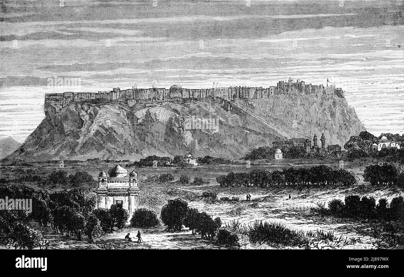 'Vista di Gwalior', c1891. Da "Cassell's Illustrated History of India Vol. II", di James Grant. [Cassell Petter &amp; Galpin, Londra, Parigi e New York] Foto Stock