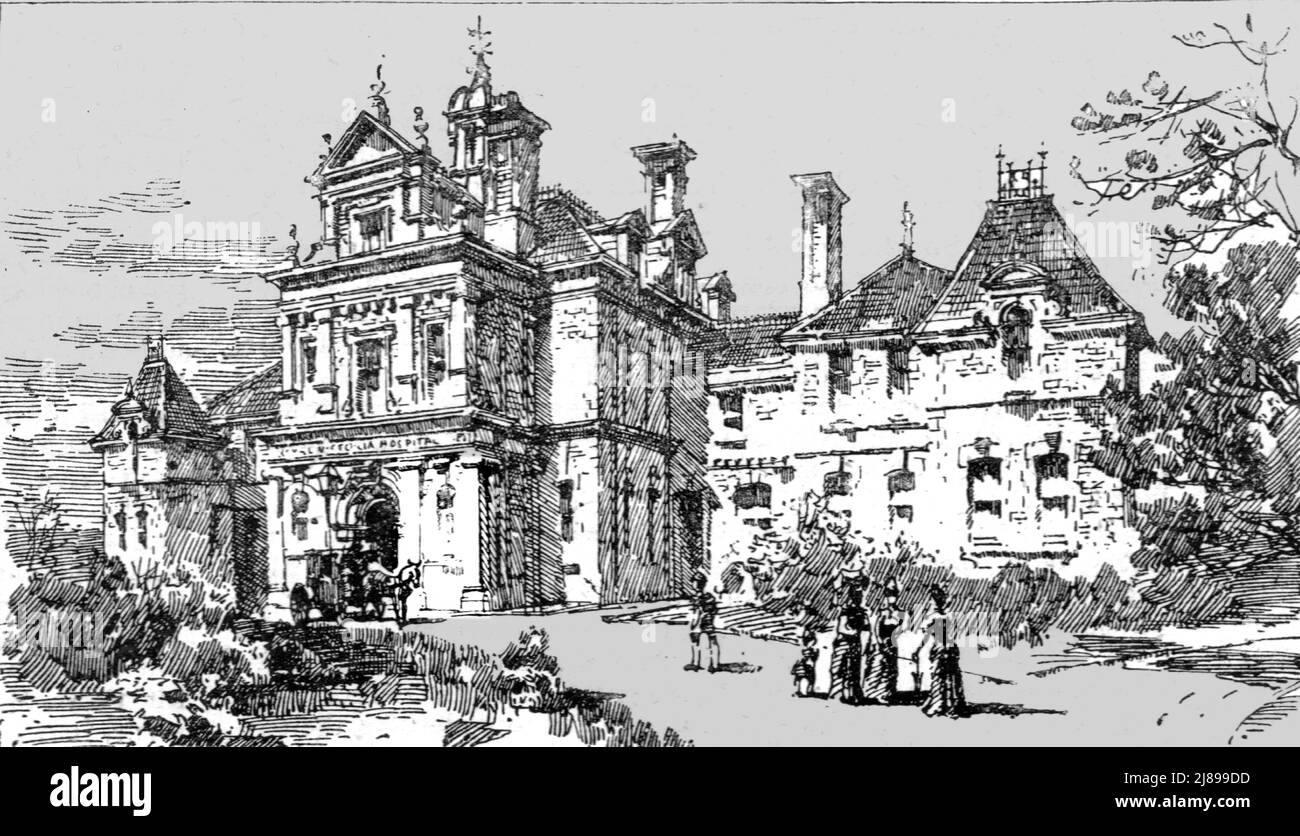 ''Visita del Principe di Galles a Bournemouth; il Victoria Hospital, ispezionato dal Principe di Galles durante la sua visita', 1890. Foto Stock