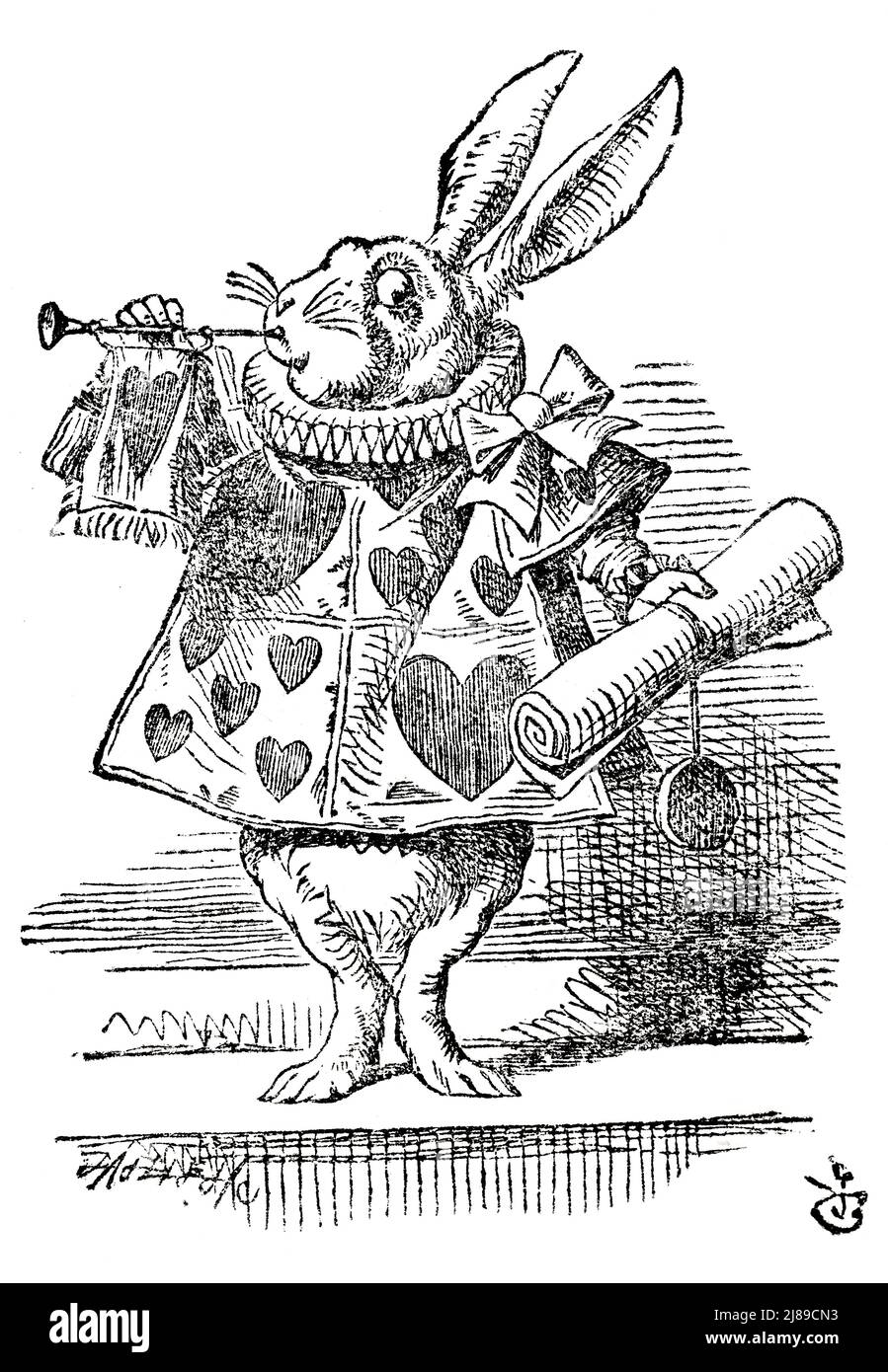 John Tenniel illustrazione del coniglio bianco da Alice nel paese delle meraviglie di Lewis Carroll Foto Stock