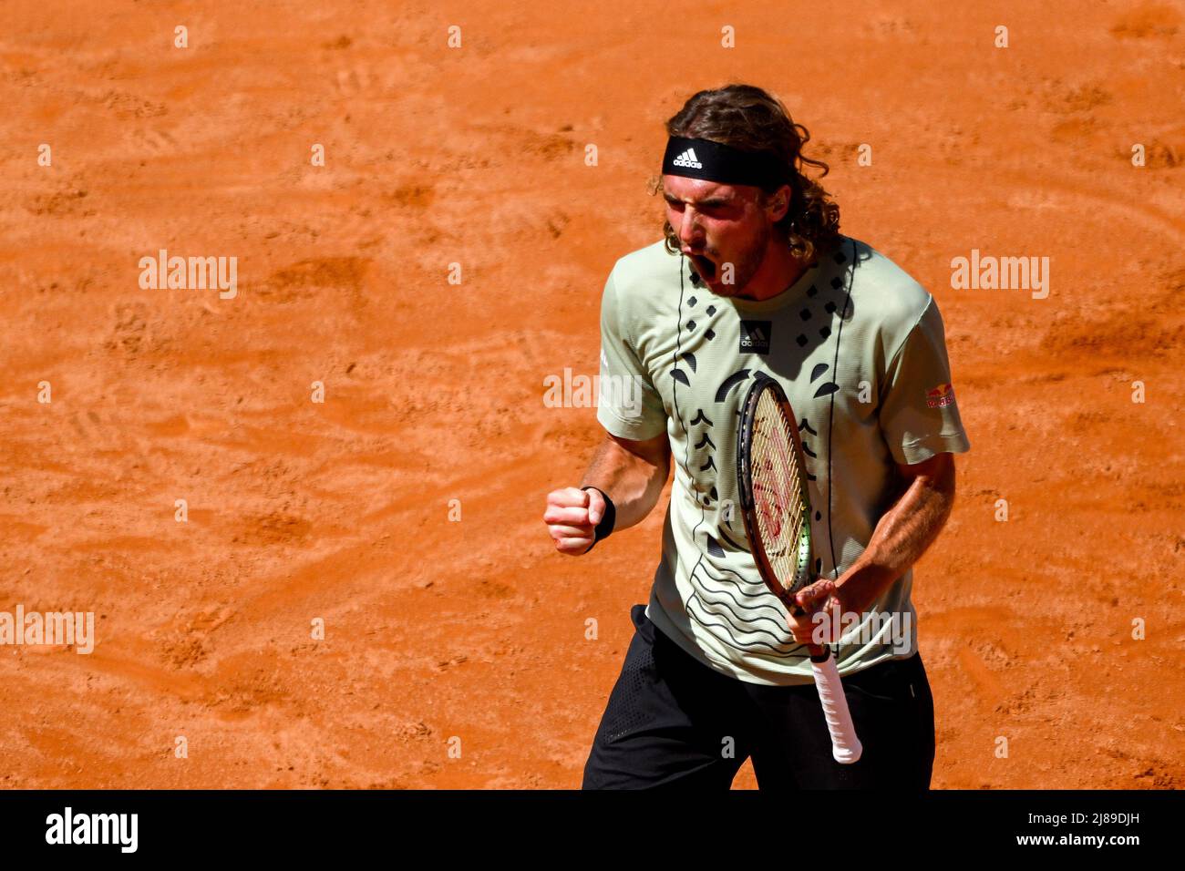 Stefanos Tsitsipas (GRE) durante la semifinale contro Alexander Zverev (GER) del torneo ATP Master 1000 internazionali BNL D'Italia a Foro Italico il 14 maggio 2022 Foto Stock