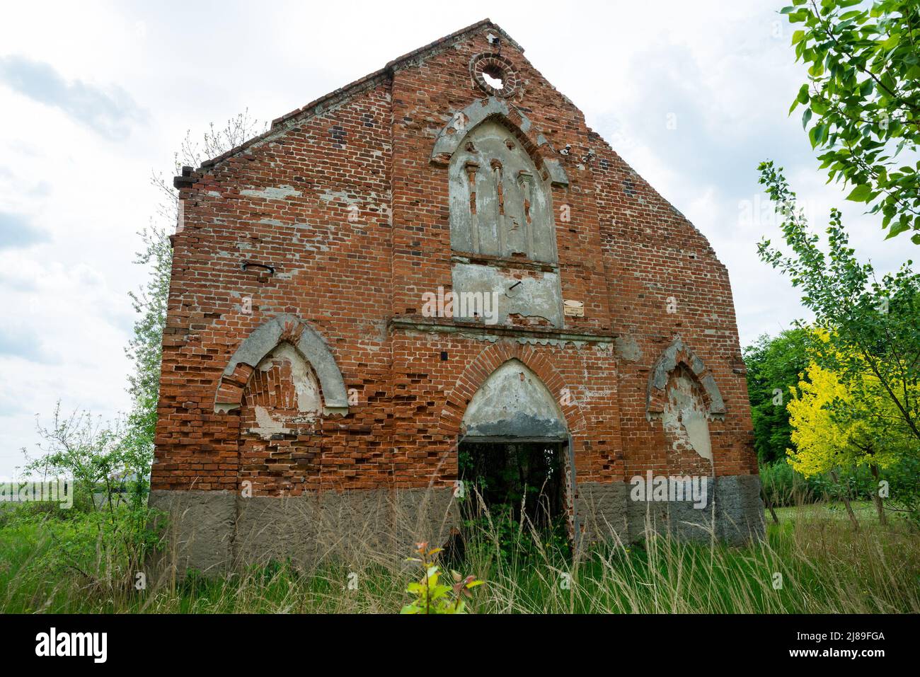 Maniero storico a Koźminek, contea di Kalisz, Voivodato della Grande Polonia, nella Polonia centro-occidentale Foto Stock