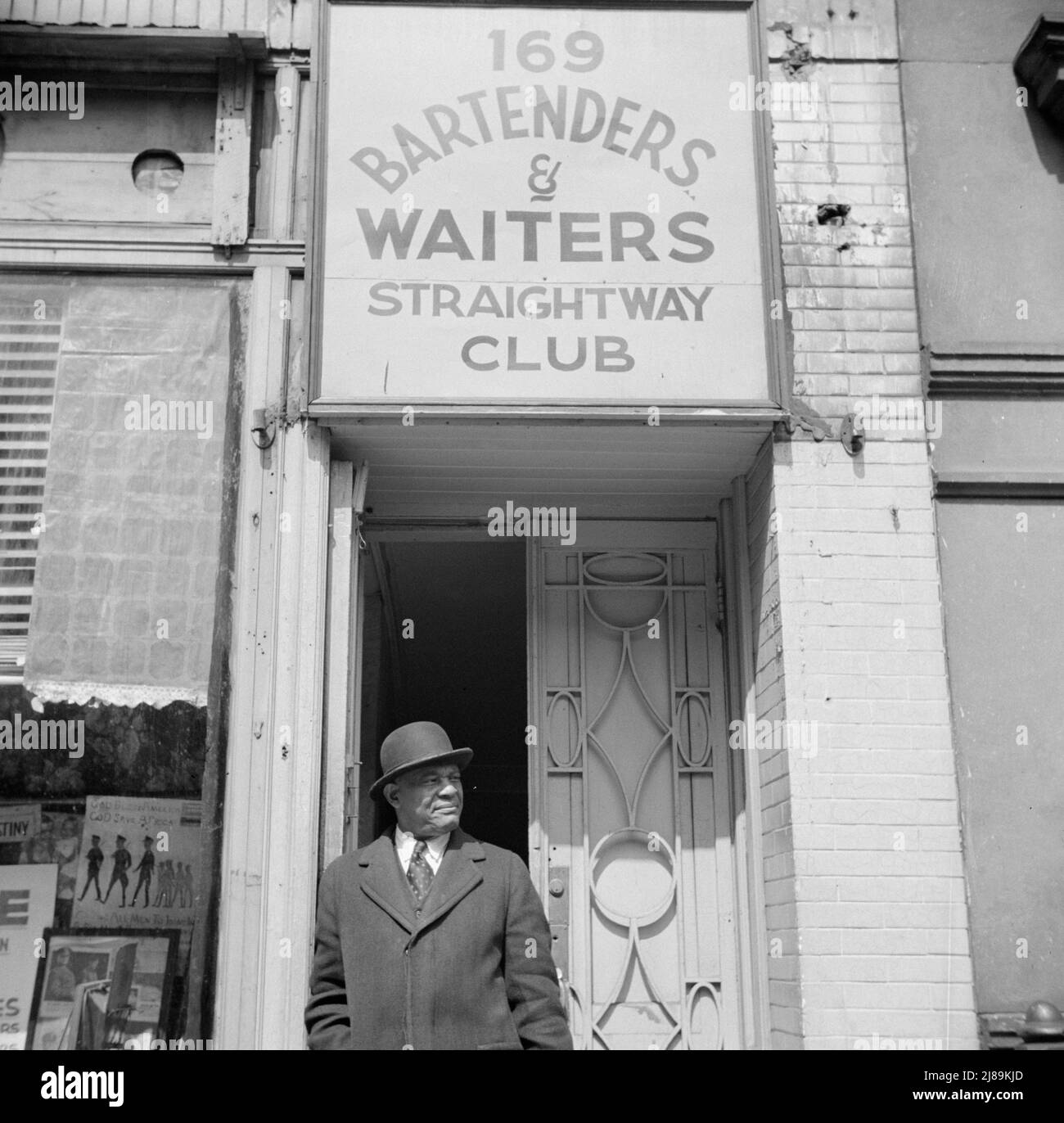 New York, New York. Ingresso al club dei baristi e dei camerieri nell'area di Harlem. Foto Stock