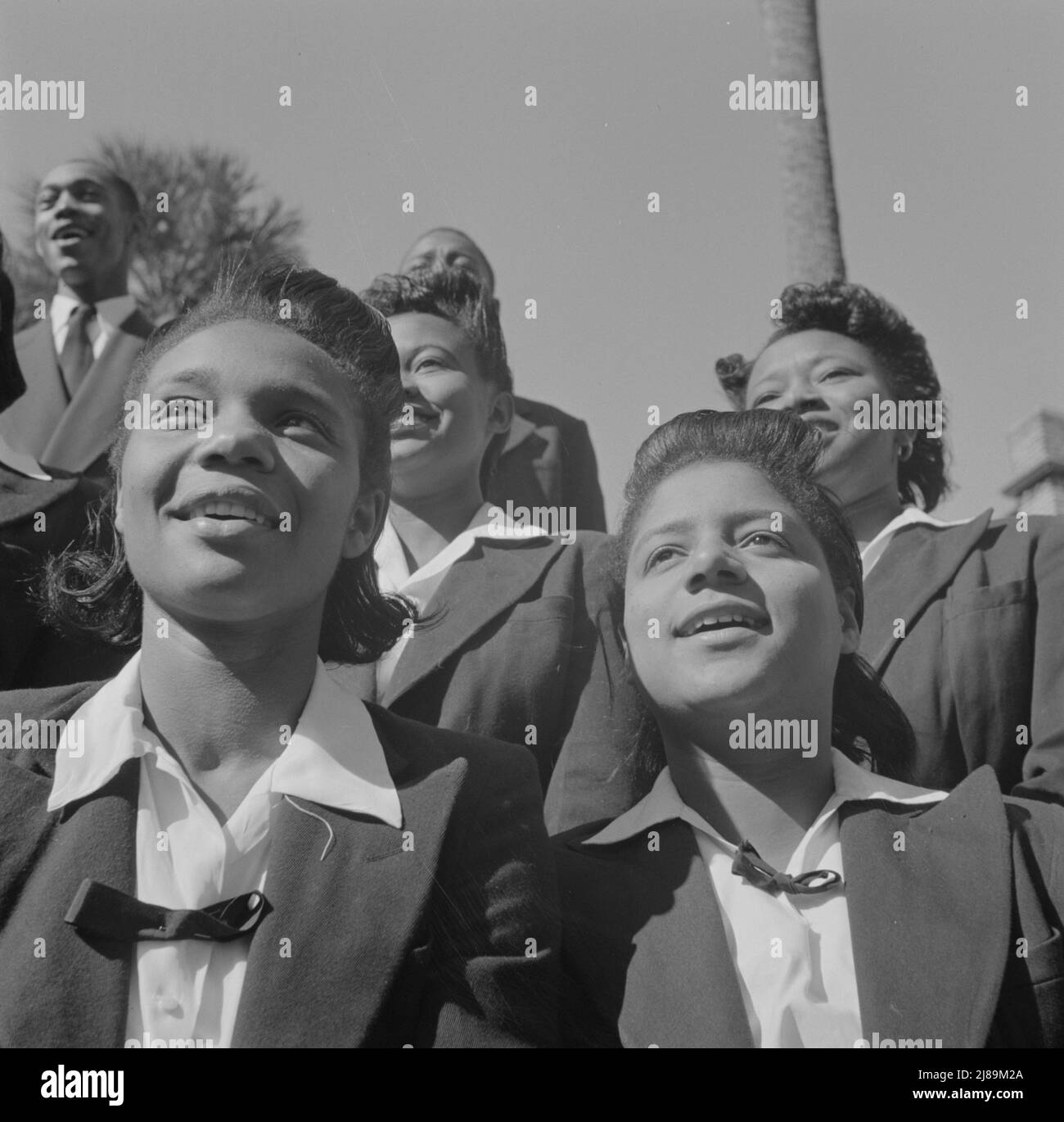 Daytona Beach, Florida. College di Bethune-Cookman. Coro studentesco che canta nel campus. Foto Stock