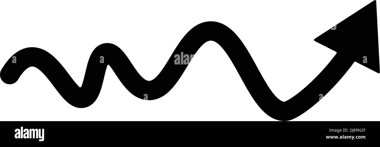 Icona di una freccia che si muove in senso crescente. Vettore modificabile. Illustrazione Vettoriale