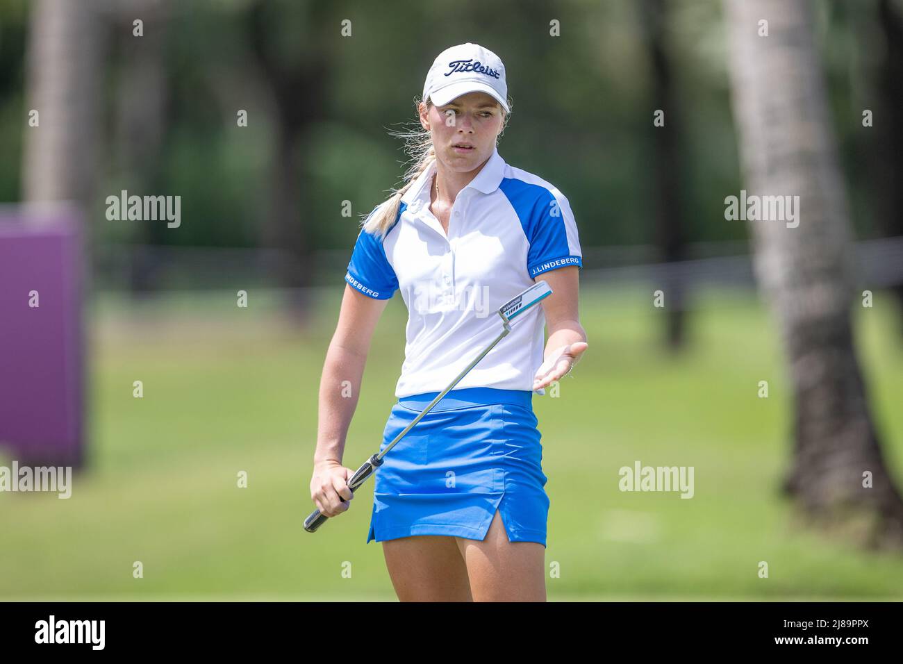 BANG KAPONG THAILANDIA - Maggio 12: Sophie Witt di Germania sul verde della buca 1st durante il round 1st di Aramco Team Series al Thai Country Club il 12 maggio 2022 a Bang Kapong, Thailandia (Foto di Orange Pictures) Foto Stock