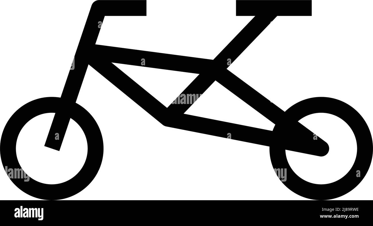 Icona semplice con silhouette per bicicletta. Vettore modificabile. Illustrazione Vettoriale