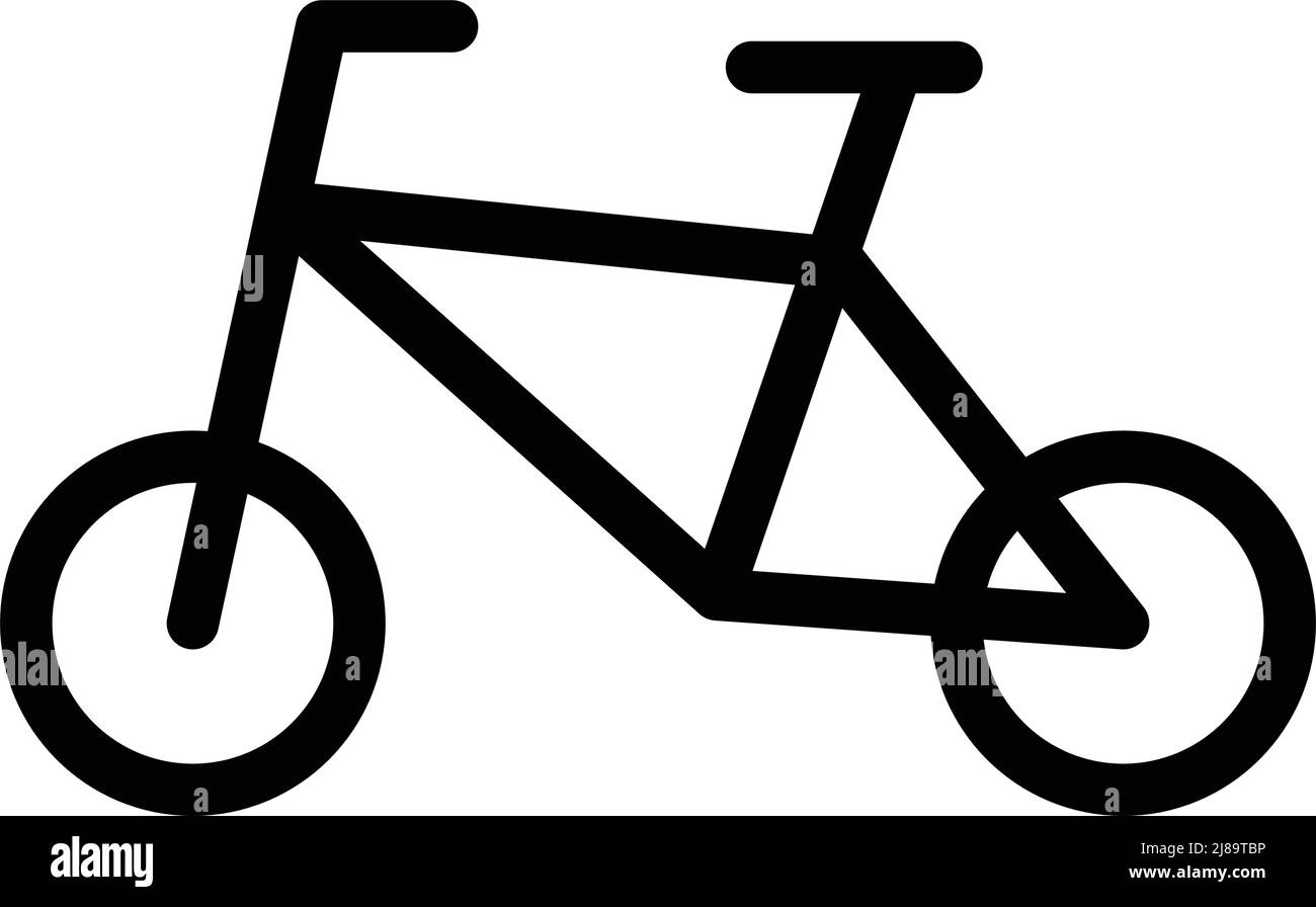 Icona semplice di una bicicletta nera. Vettore modificabile. Illustrazione Vettoriale