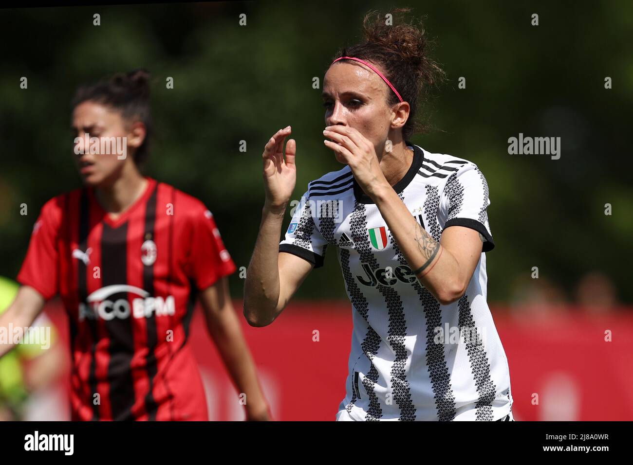 Stadio Vismara, Milano, 14 maggio 2022, Barbara Bonansea (Juventus FC) reagisce durante AC Milan vs Juventus FC - Serie di calcio italiana A Women match Foto Stock