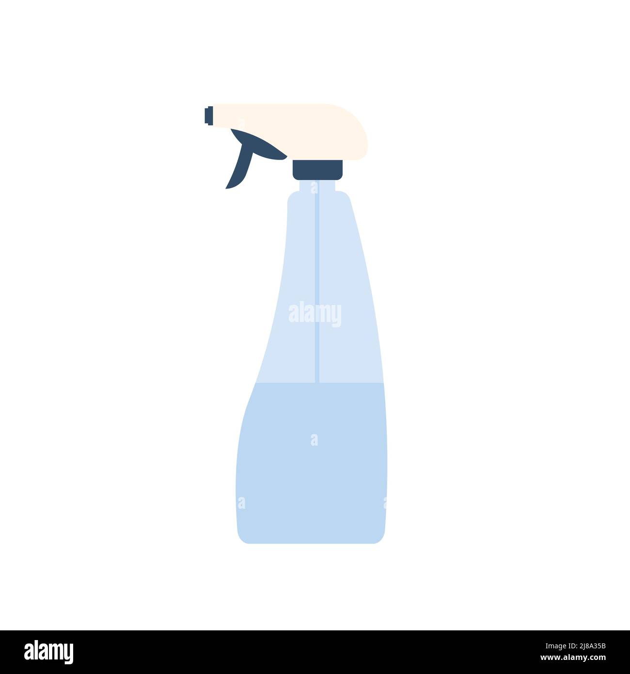 Flacone spray per vetri di pulizia. Strumenti per i lavori della casa, pulizia e illustrazione vettoriale dello spazzolamento Illustrazione Vettoriale