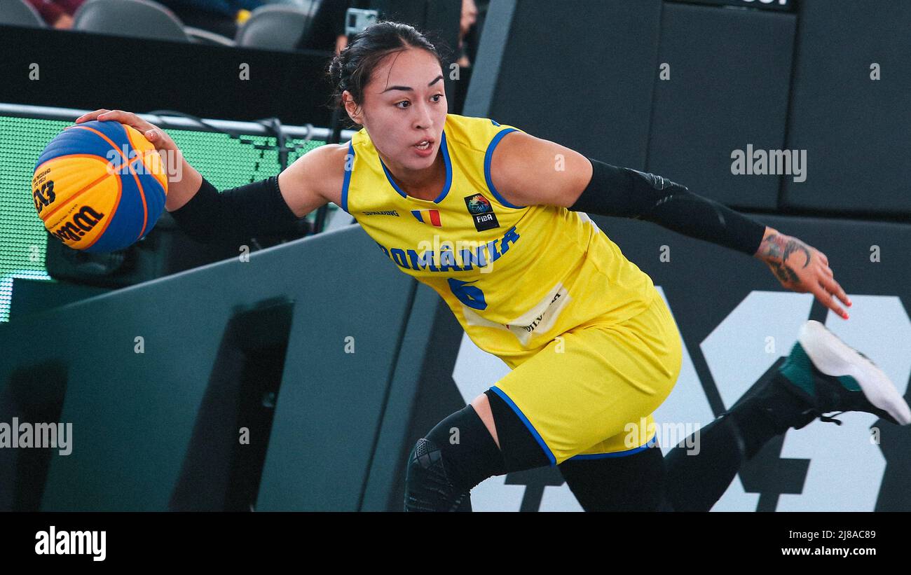 Amsterdam, Olanda, 20 giugno 2019: Sonia Ursu, giocatore di basket rumeno femminile in azione durante la Coppa del mondo di basket 3x3 Foto Stock