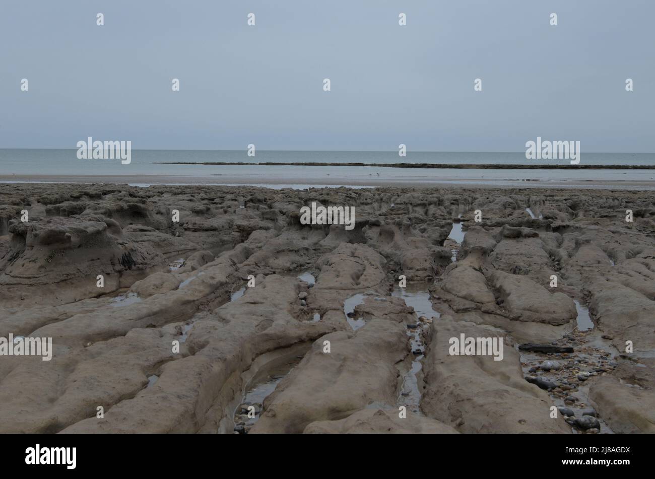 La spiaggia di Seaton sulla costa meridionale dell'Inghilterra Foto Stock