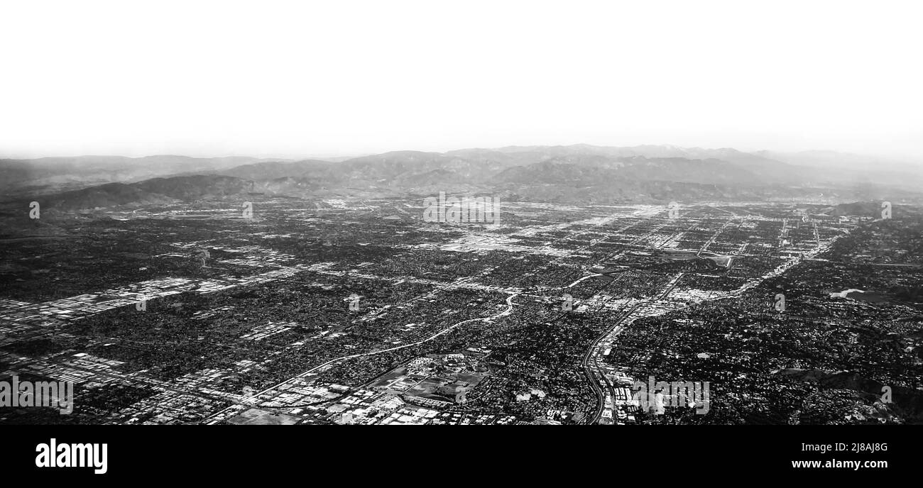 Una veduta aerea di una città Foto Stock