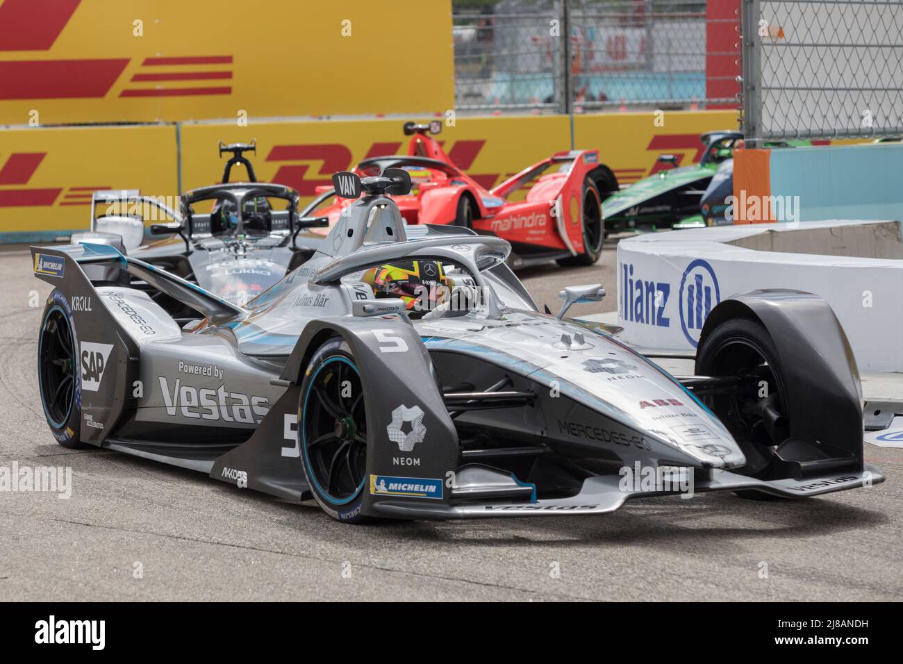 Berlino, Germania, 14th maggio 2022. 2022 Shell Recharge Berlin e-Prix, Round 7 del Campionato del mondo di Formula e ABB FIA 2021-22, Tempelhof Airport Circuit a Berlino, Germania nella foto: #5 Stoffel VANDOORNE (bel) del Team Mercedes-EQ Formula e © Piotr Zajac/Alamy Live News Foto Stock