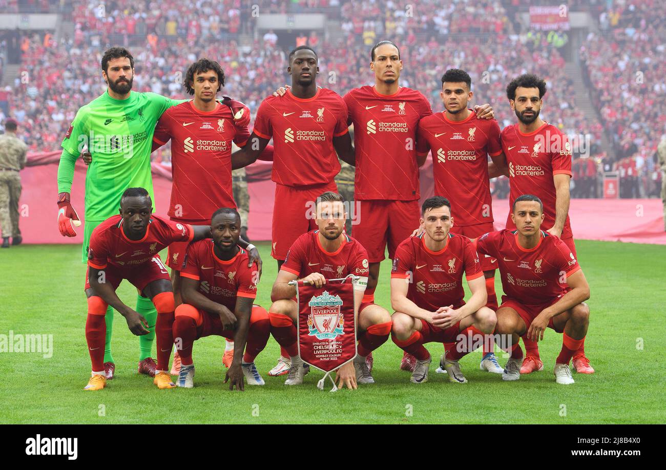 Londra, Regno Unito. 14th maggio 2022. 14 Maggio 2022 - Chelsea v Liverpool - Emirates fa Cup Final - Wembley Stadium The Liverpool Team Picture Picture Credit: Mark Pain/Alamy Live News Foto Stock