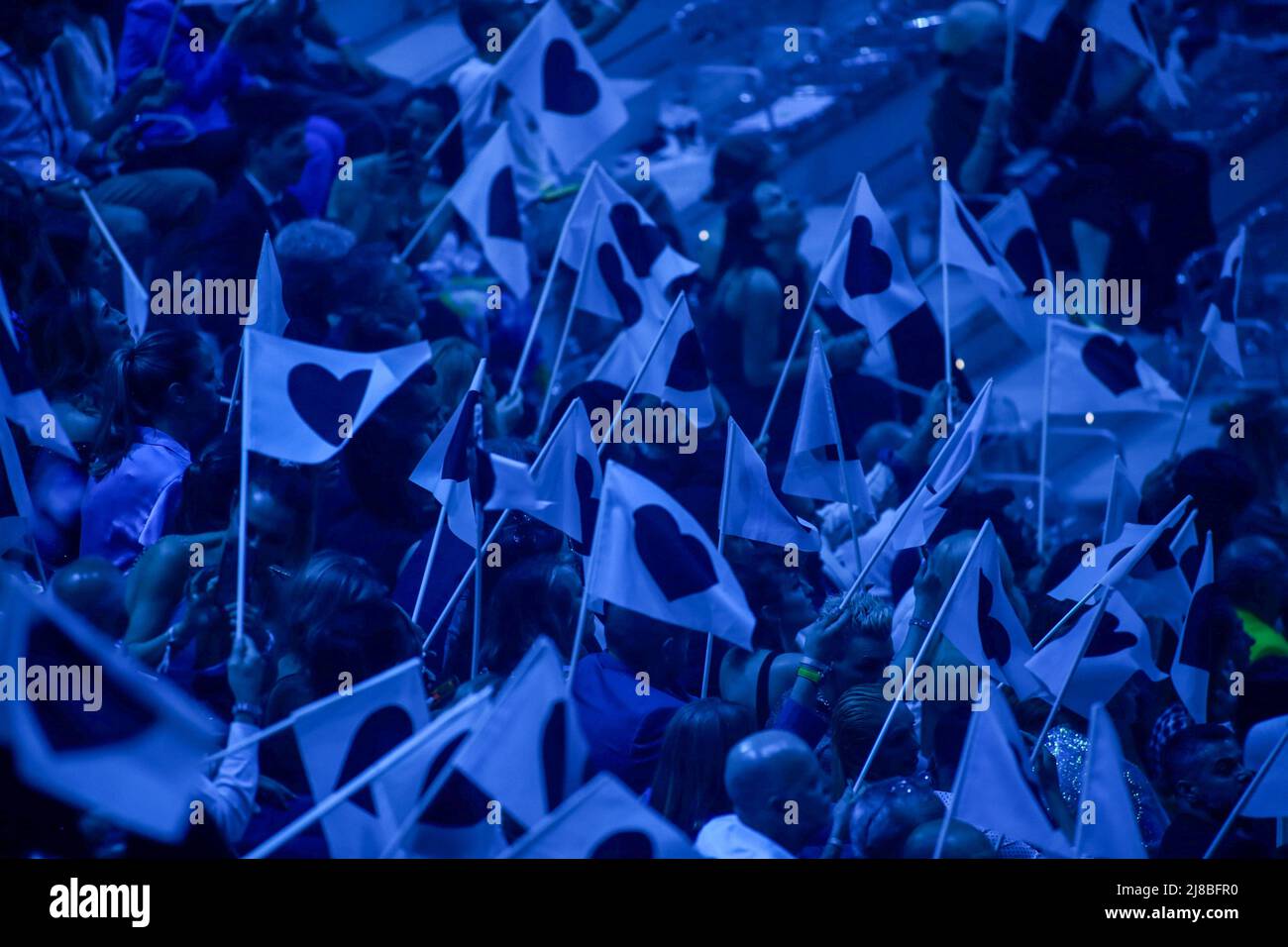 Durante il Gran finale del Concorso Eurovisione Song, il 14 maggio 2022, a pala Olimpico, Torino. Foto Nderim Kaceli Foto Stock