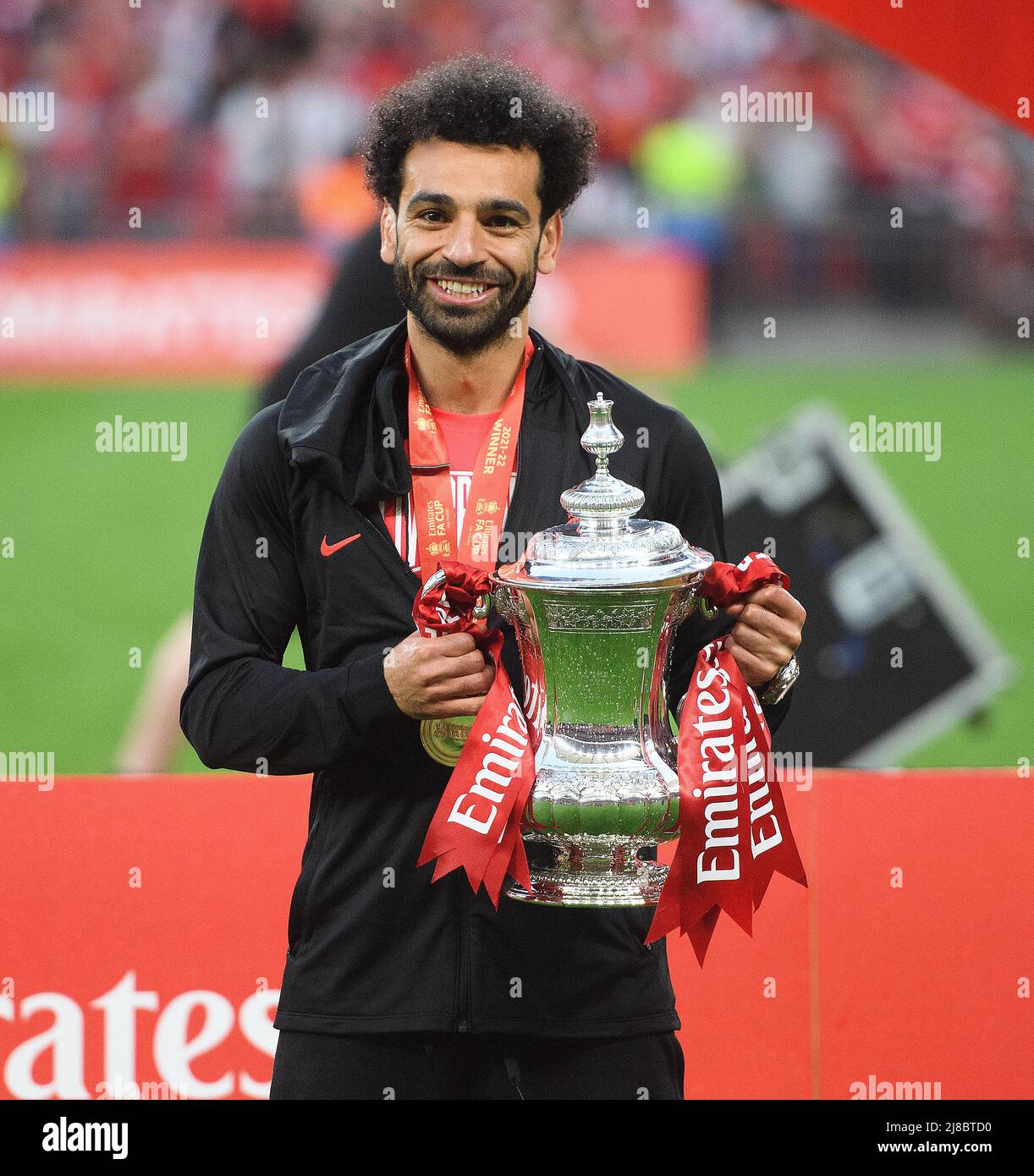 Londra, Regno Unito. 14th maggio 2022. 14 Maggio 2022 - Chelsea v Liverpool - Emirates fa Cup Final - Wembley Stadium Mohamed Salah celebra la vittoria della fa Cup Picture Credit: Credit: Mark Pain/Alamy Live News Foto Stock