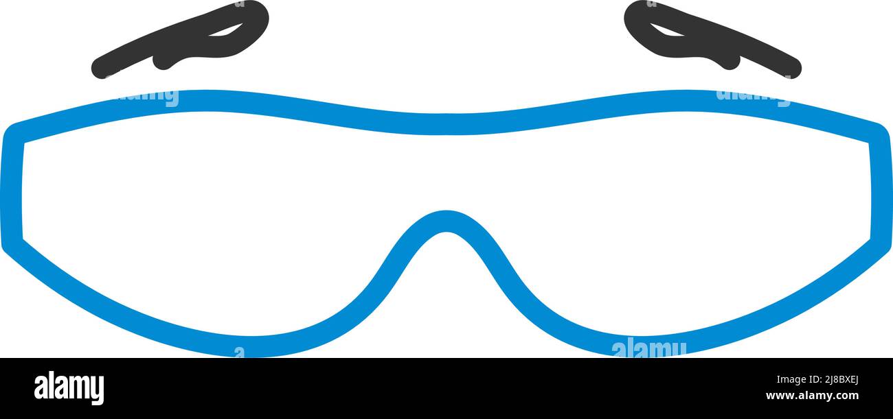 Icona occhiali da sole Poker. Contorno grassetto modificabile con disegno riempimento colore. Illustrazione vettoriale. Illustrazione Vettoriale