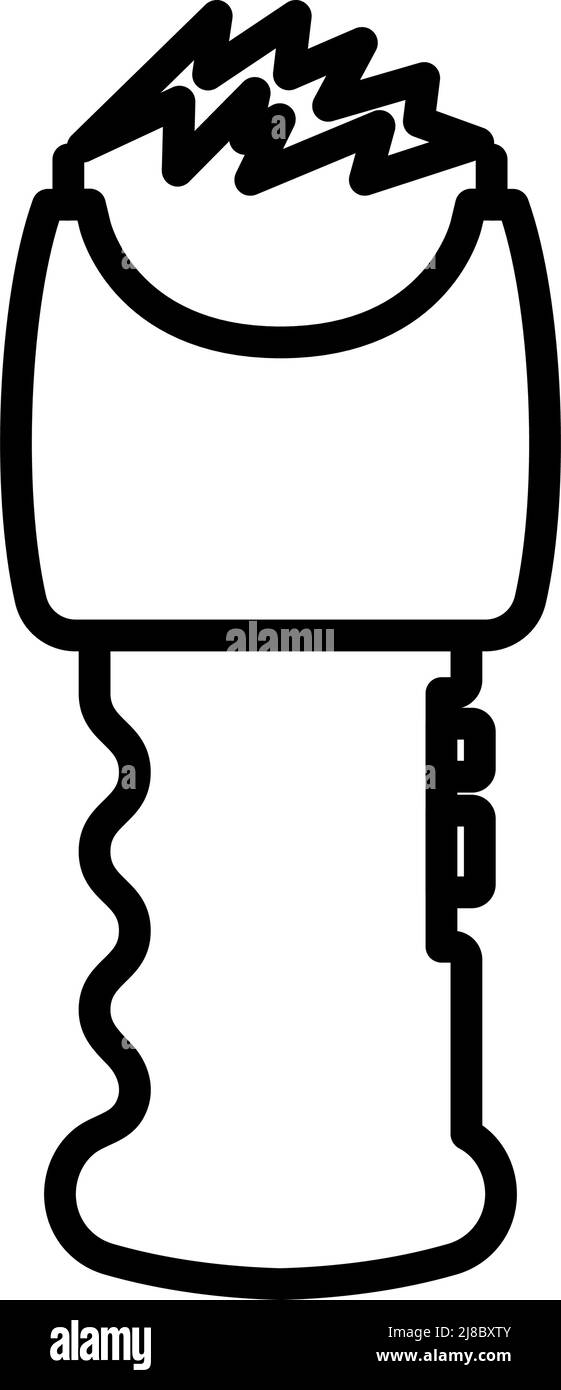 Icona della pistola Stun. Design di contorni in grassetto con larghezza traccia modificabile. Illustrazione vettoriale. Illustrazione Vettoriale