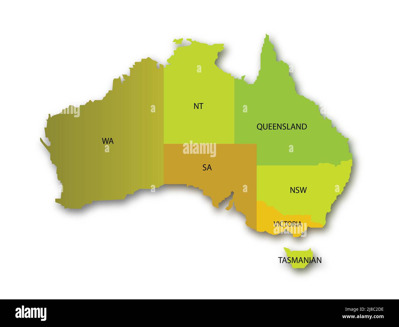 Australia (Mappa del mondo) Foto Stock