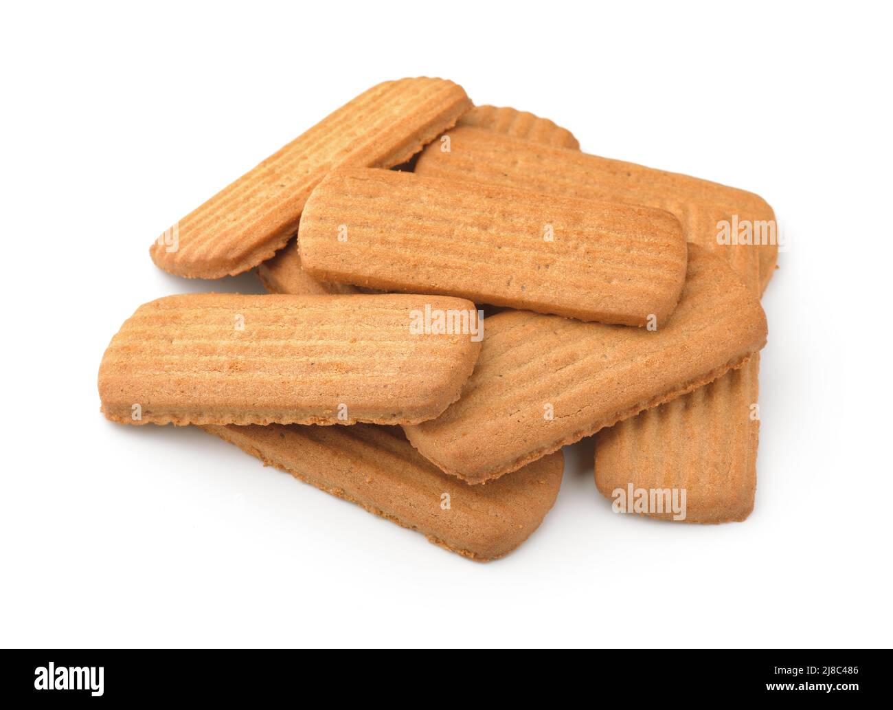 Mucchio di biscotti allo zenzero isolato su bianco Foto Stock