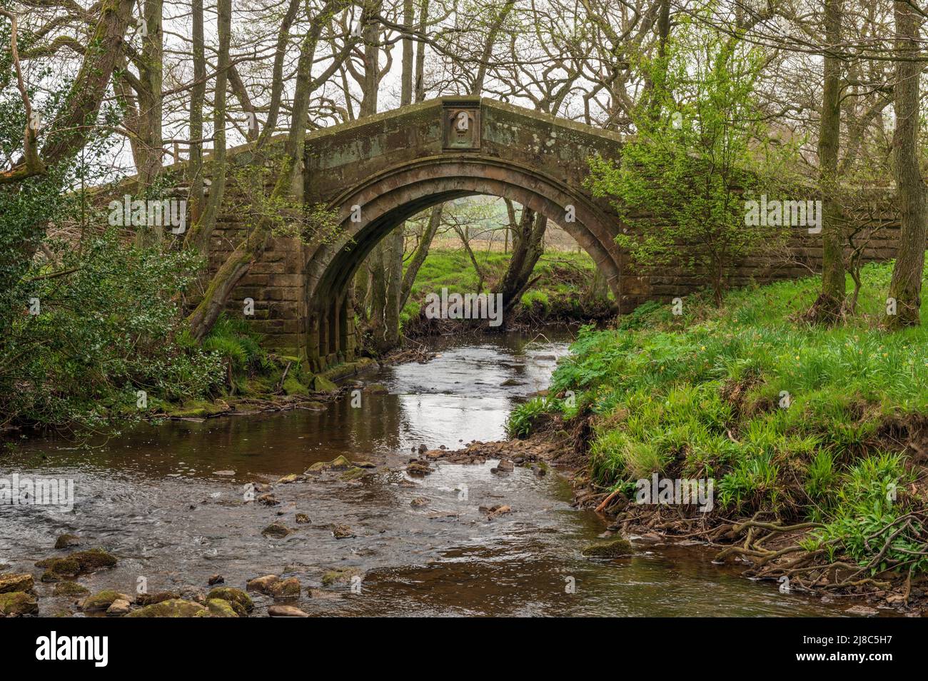 Hunter's STY Bridge sul fiume Esk a Westerdale, North Yorkshire Foto Stock