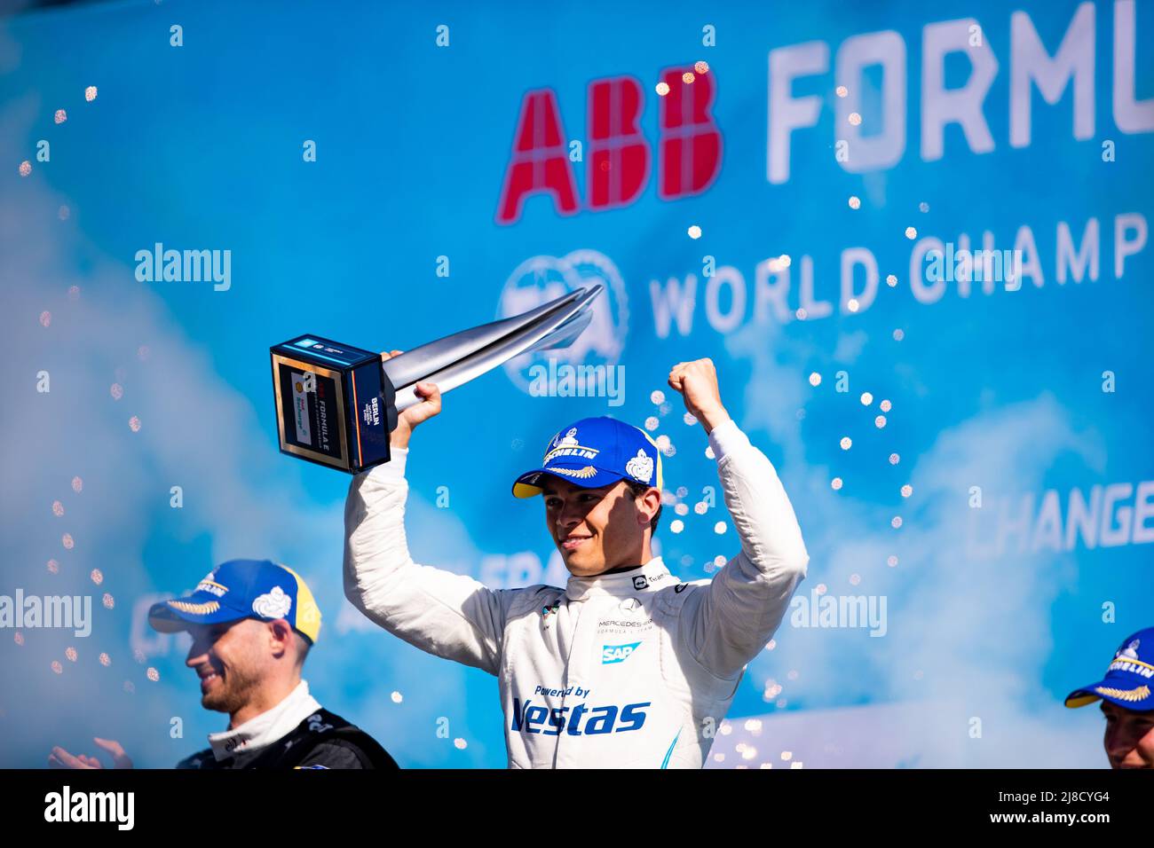 Durante l'ePrix di Berlino 2022, 5th meeting del Campionato Mondiale di Formula e ABB FIA 2021-22, sul circuito di Via dell'Aeroporto Tempelhof dal 13 al 15 maggio, a Berlino - Foto Joao Filipe/DPPI Foto Stock