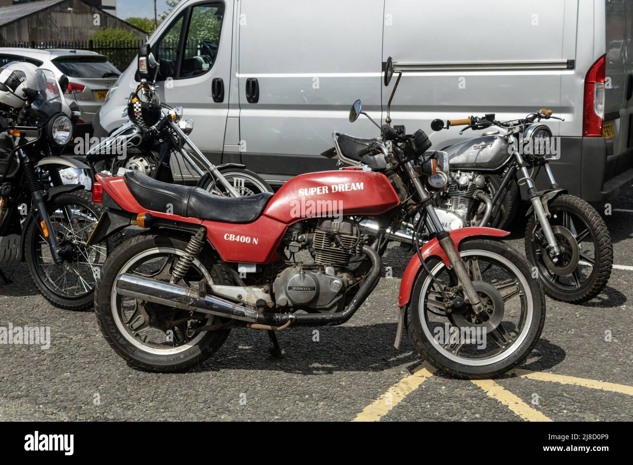 Honda Super Dream. Spannerlash 2022 Blackpool & District VMCC Meet. Ghost Bikes, Preston. Foto Stock