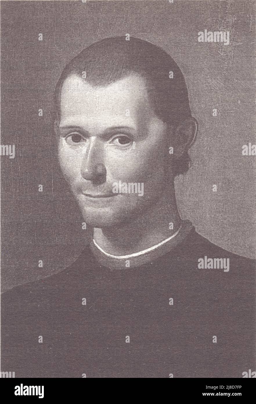 NICCOLO MACHIAVELLI NEL RITRATTO DI SANTI DI TITO A PALAZZO VECCHIO Foto Stock