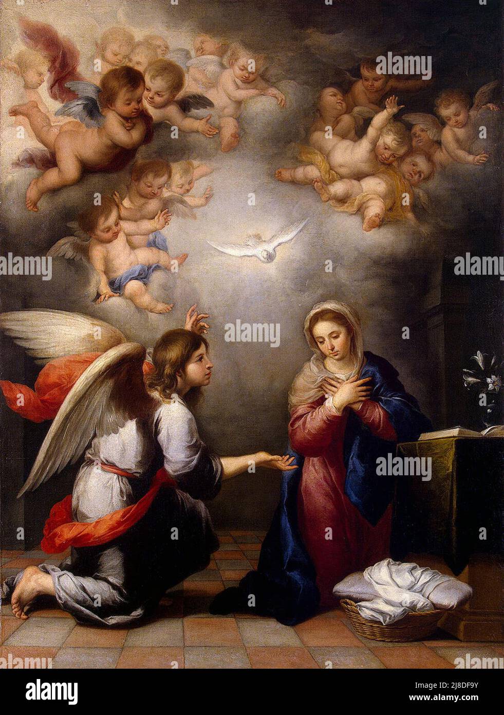 Annunciazione di Angel Gabriel a Maria, di Murillo, Foto Stock