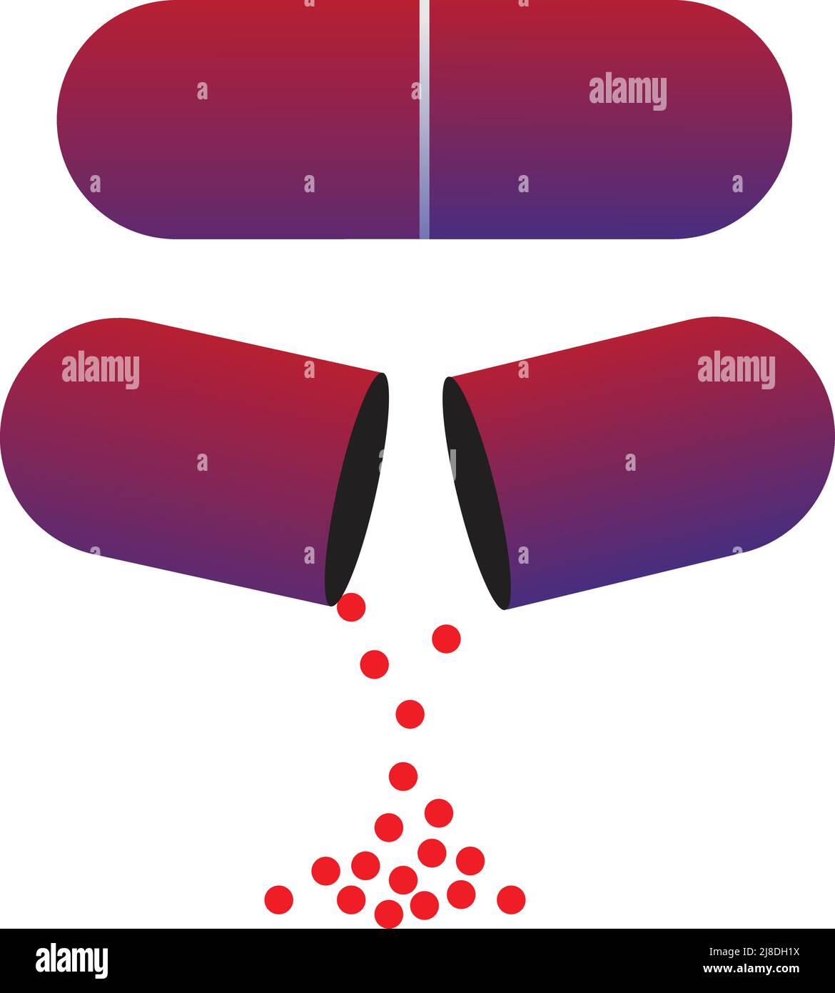 set di icone della capsula su sfondo bianco Illustrazione Vettoriale