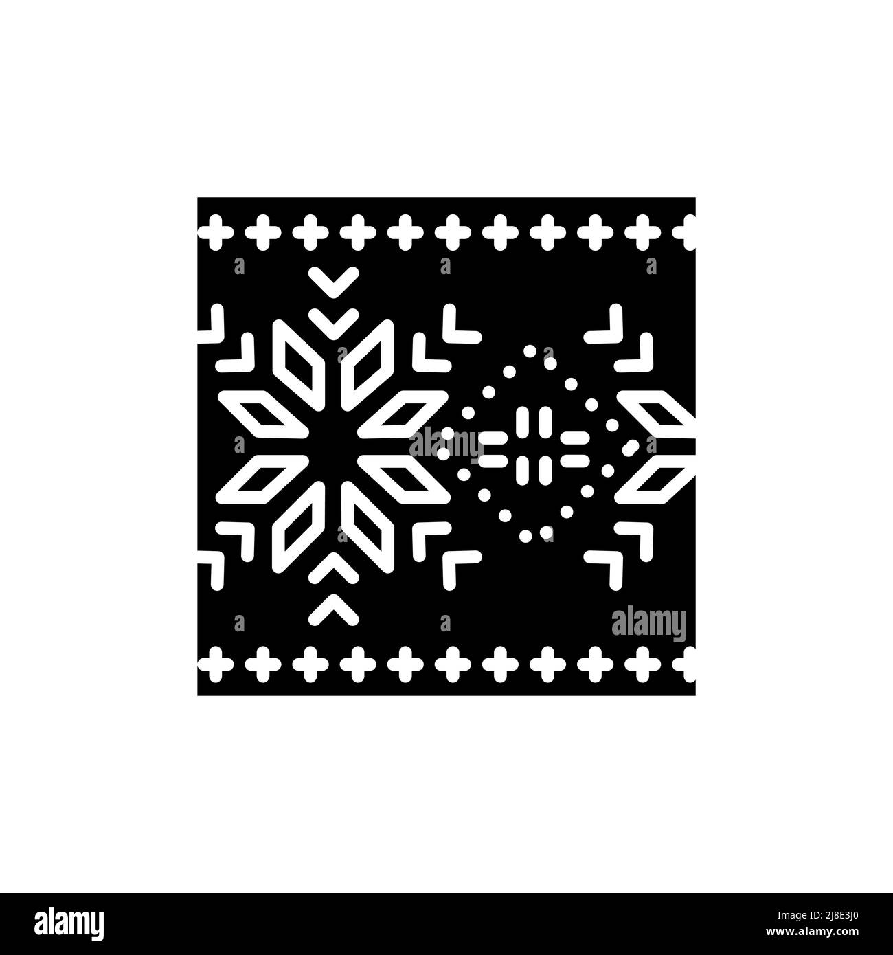 Icona del colore della linea di ricamo a maglia ucraino folk art. Elemento vettoriale isolato. Pittogramma a contorno per pagina web, app mobile, promo Illustrazione Vettoriale