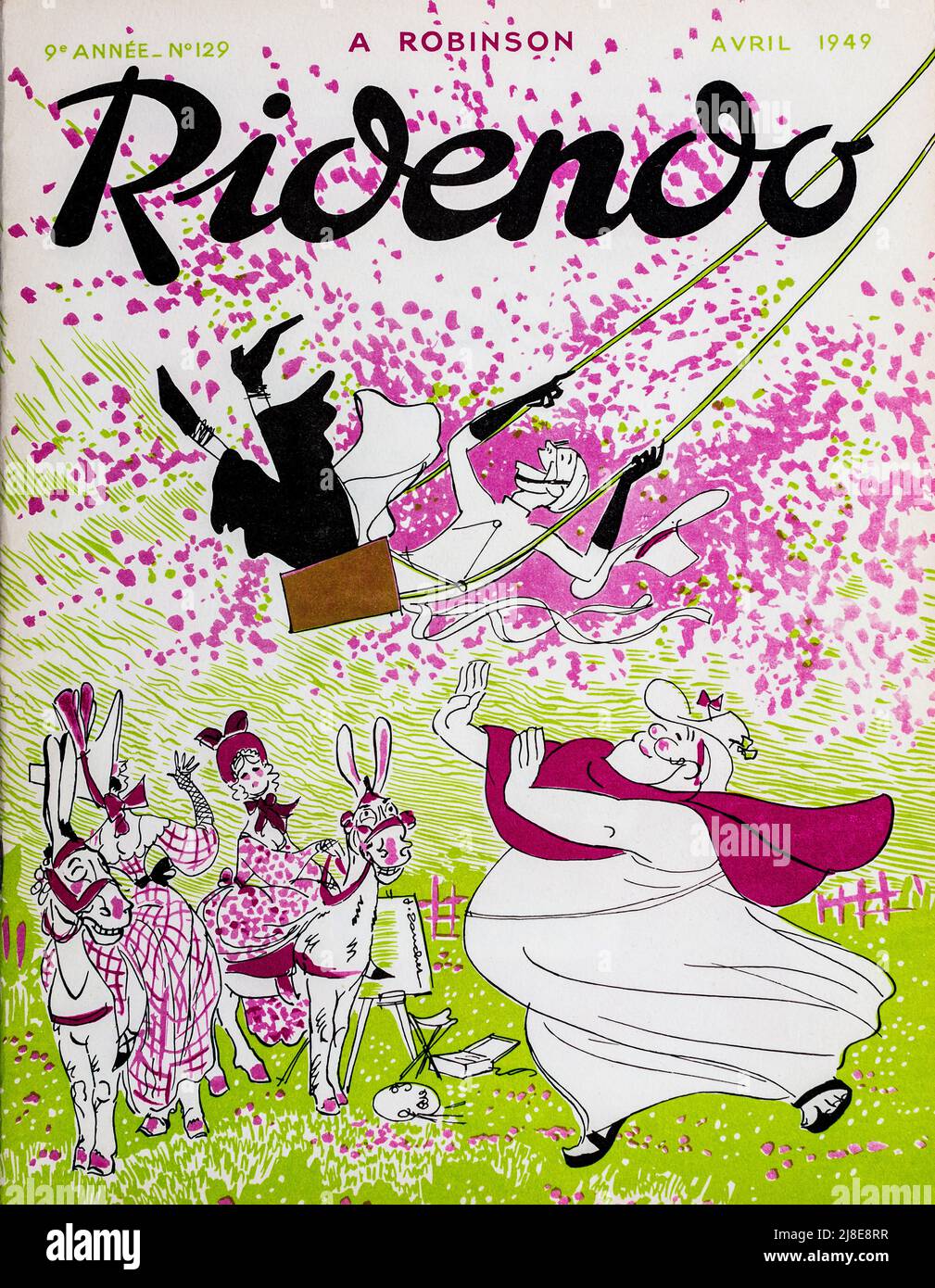 Copertina di 'Ridendo' - Aprile 1949 - Rivista mensile francese dell'umorismo per medici e medici. Foto Stock